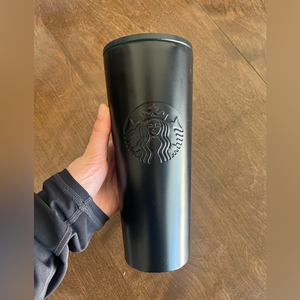 Starbucks Matte Black Stainless Steel Cold Cup Tumbler Siren Logo 24oz Venti